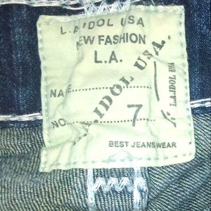 Teenage Girl's, L.A. Idol 1988 classic Capri New Fashion Blue Jeans, Size 7